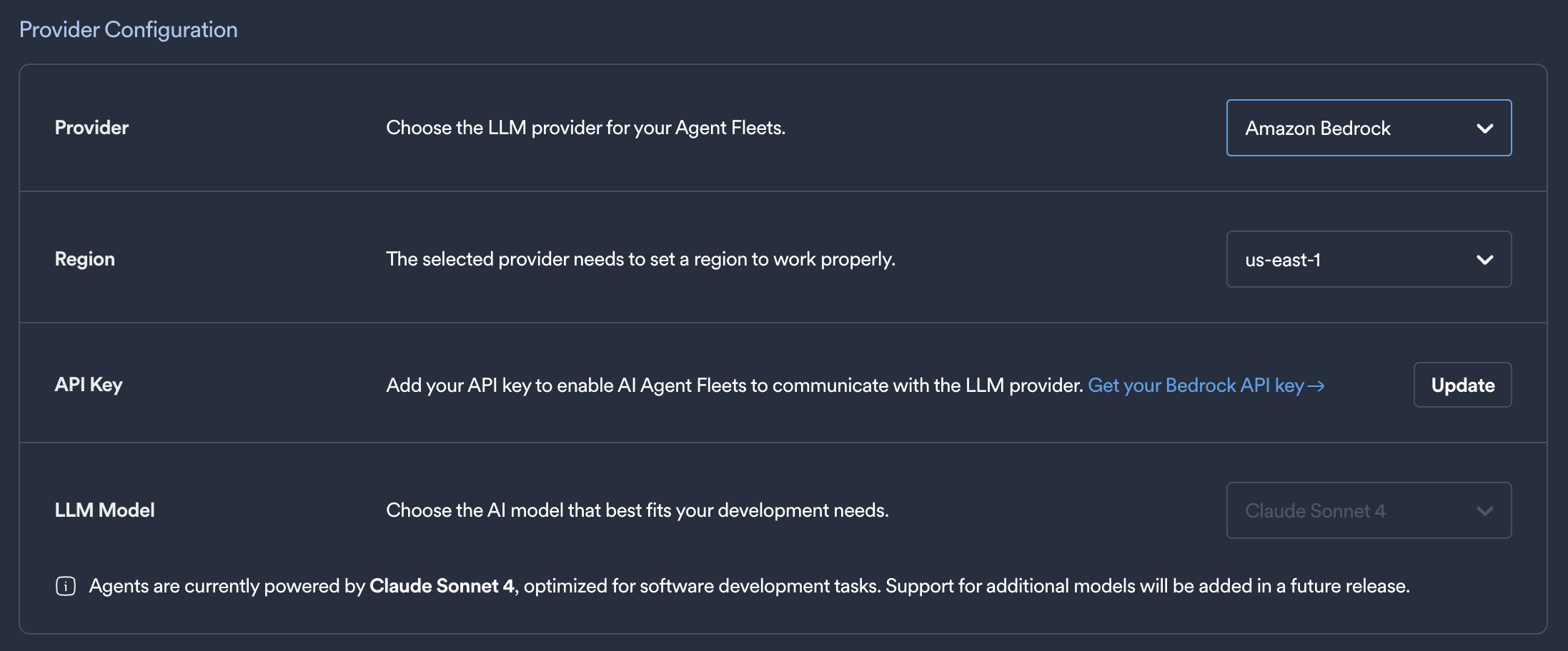 Okteto AI LLM Provider Configuration for Bedrock